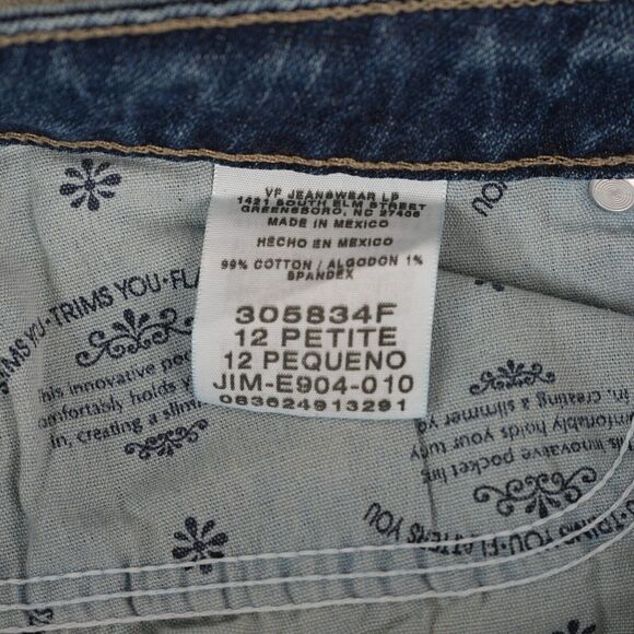 Lee Jeans Womens 12P Petite Blue Natural Bootcut Stretch Denim 305834F - Picture 9 of 9